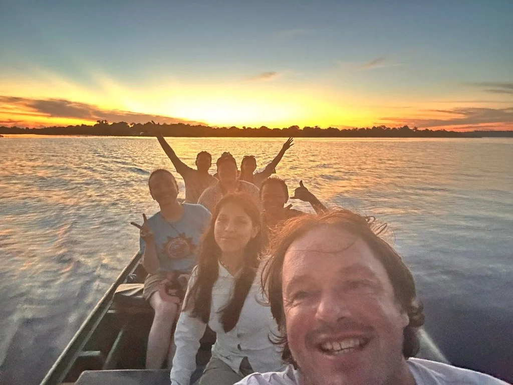 Tourists group selfie with Fabio at sunset - JMJT_Aberdeen